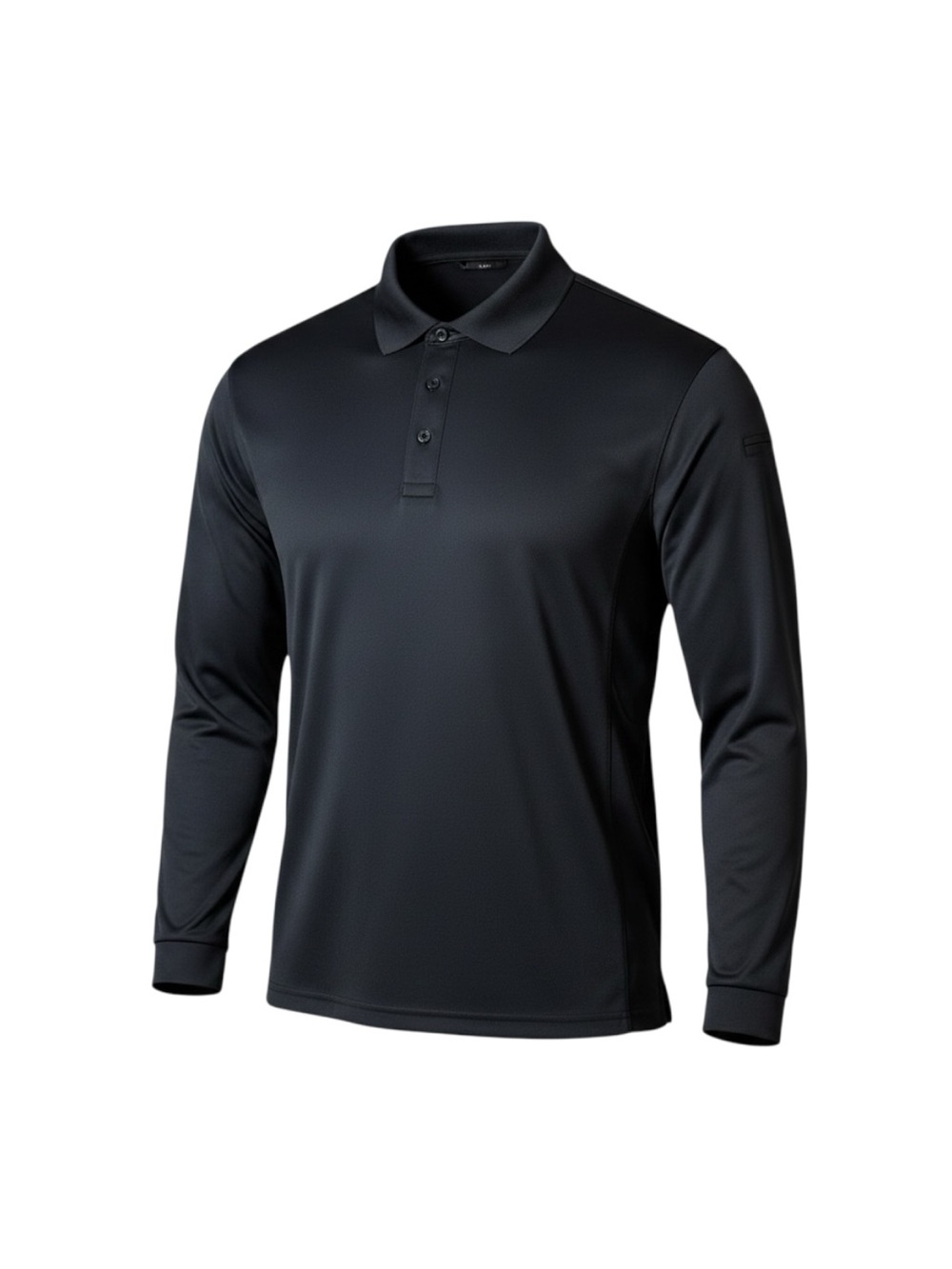 Mier Black Long-Sleeve Polo Performance Shirt Size Large NWT